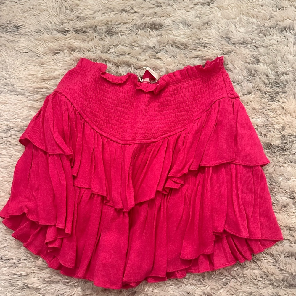 Pink ruffle mini Skirt Sz S